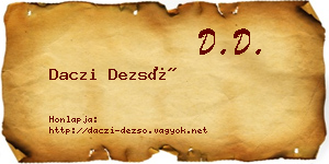 Daczi Dezső névjegykártya