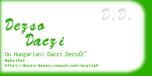 dezso daczi business card